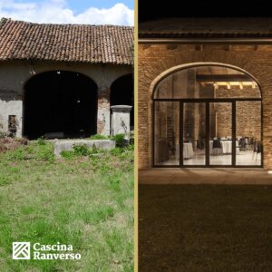 Prima e dopo: una sezione della Corte di Cascina Ranverso